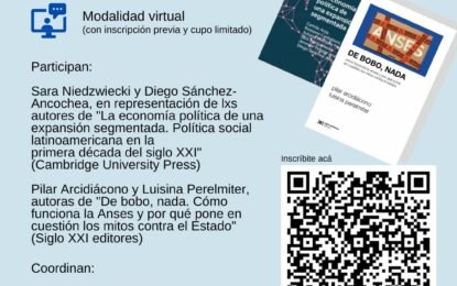 Lunes 2 de junio, de 17 a 19 h. Nuevo diálogo entre libros sobre políticas sociales. Modalidad virtual.