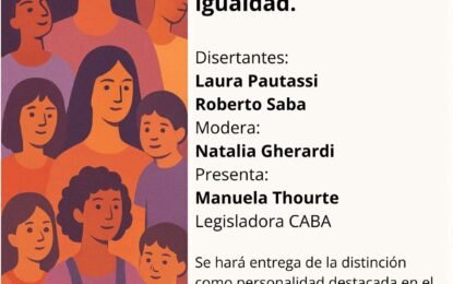 Lunes 13 de octubre, 11 hs. en la Legislatura de la Ciudad de Buenos Aires «El derecho al cuidado: perspectiva desde la igualdad»