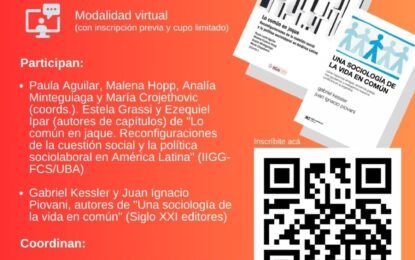 El martes 14 de abril, e 18 a 20h, 8º diálogo entre libros sobre políticas sociales.