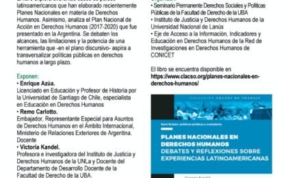 Presentación del libro: Planes Nacionales en Derechos Humanos: debates y reflexiones sobre experiencias latinoamericanas