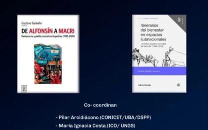 Primer encuentro del ciclo «Diálogo entre libros sobre políticas sociales», 4 de octubre de 2022, de 18 a 20hs.